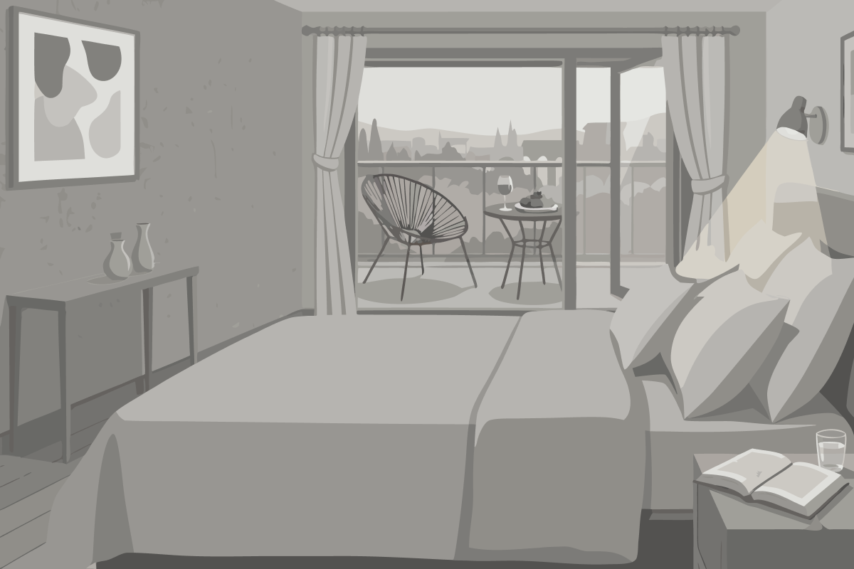 King Studio Suite- with Accessible Roll-In-Shower
